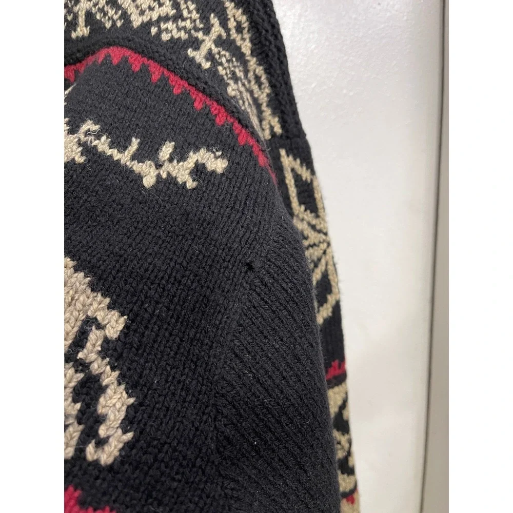 Vintage 90s Polo Sport Ralph Lauren Knit Wool Silk Fair Isle Reindeer Sweater L‎